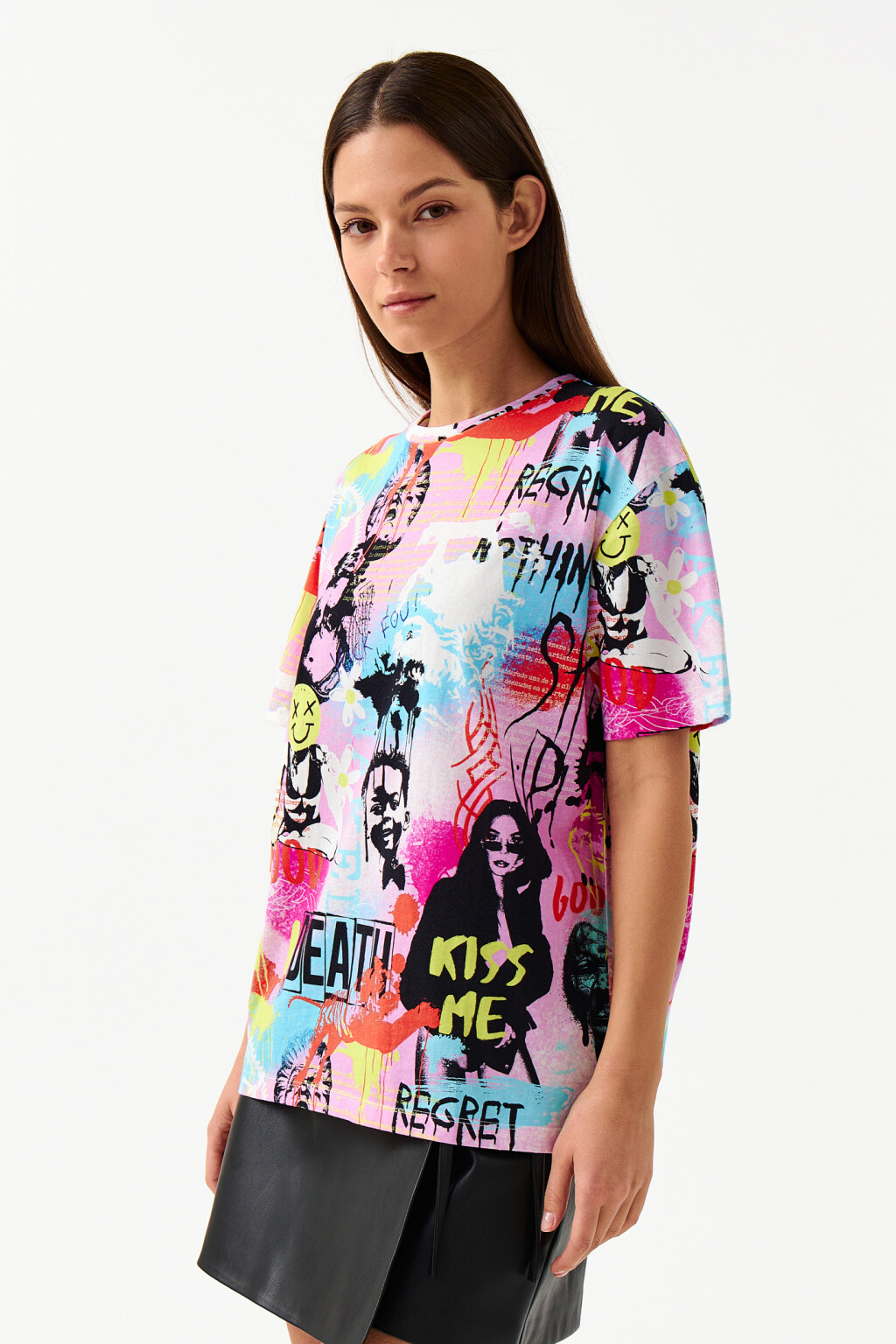 Футболка хлопковая с фотопринтом - цвет розовый - 3