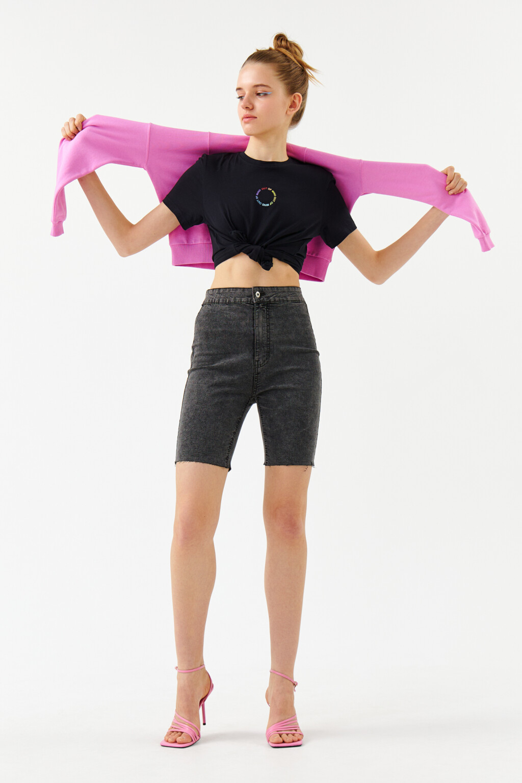 Футболка хлопковая с принтом - цвет черный - 4