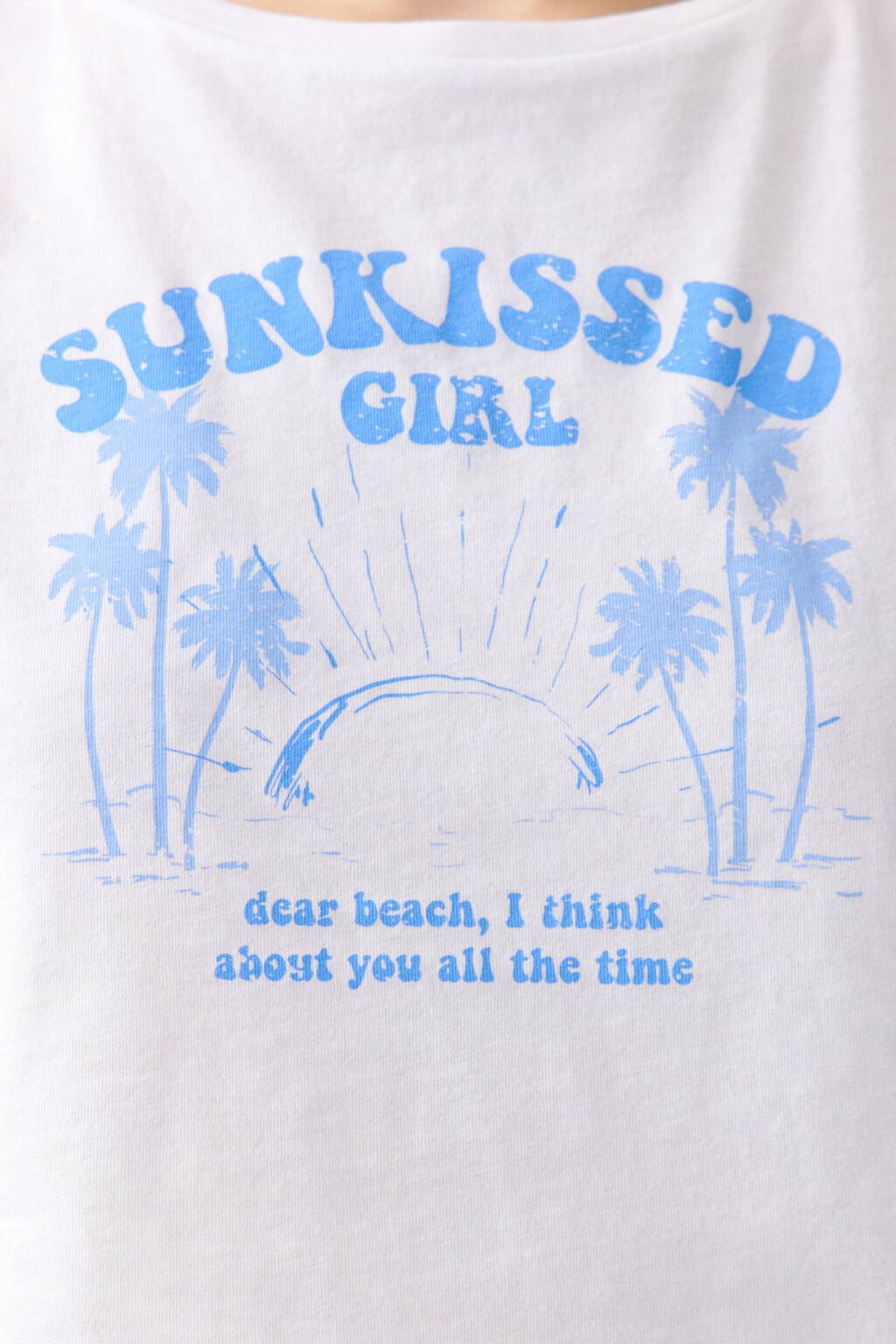 Топ-майка укороченный с принтом - цвет голубой - 5