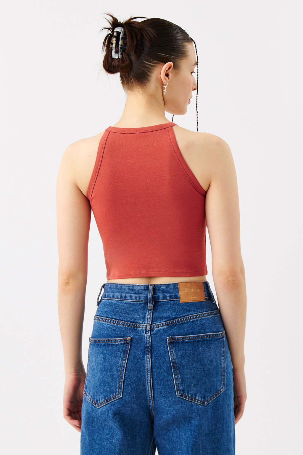 Топ-майка на тонких бретелях - цвет красный - 2