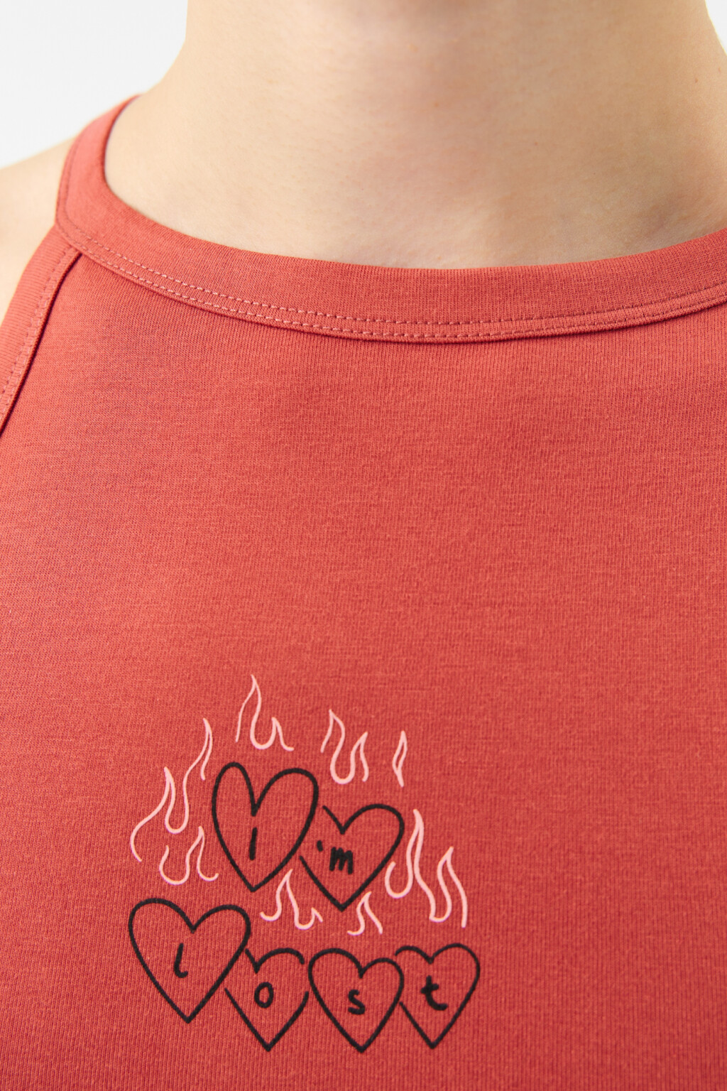 Топ-майка на тонких бретелях - цвет красный - 6