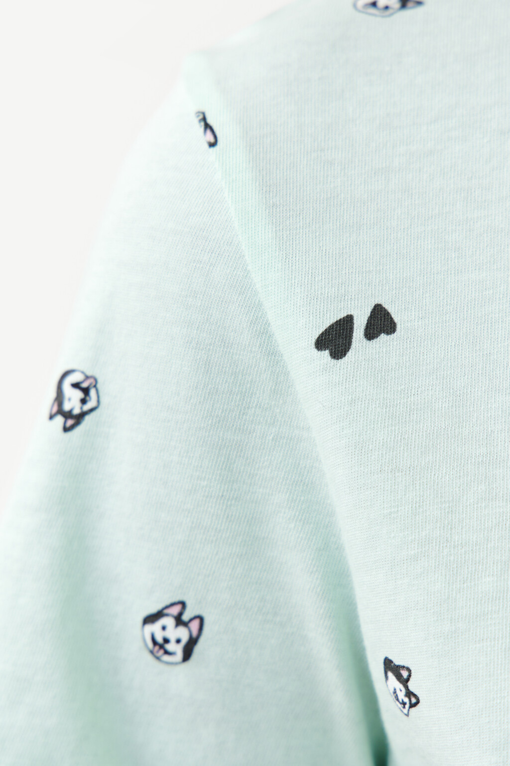 Футболка хлопковая с принтом - цвет голубой - 6