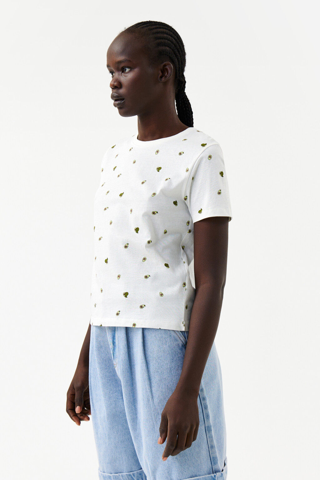 Футболка хлопковая с принтом - цвет белый - 3