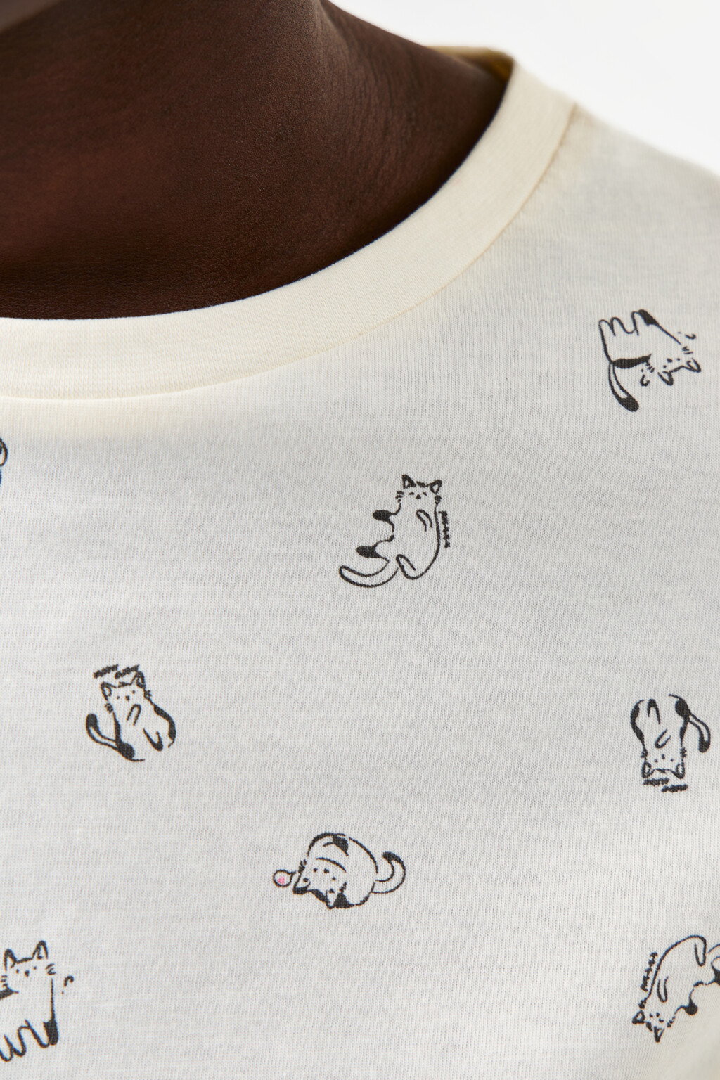 Футболка хлопковая с принтом - цвет белый - 6