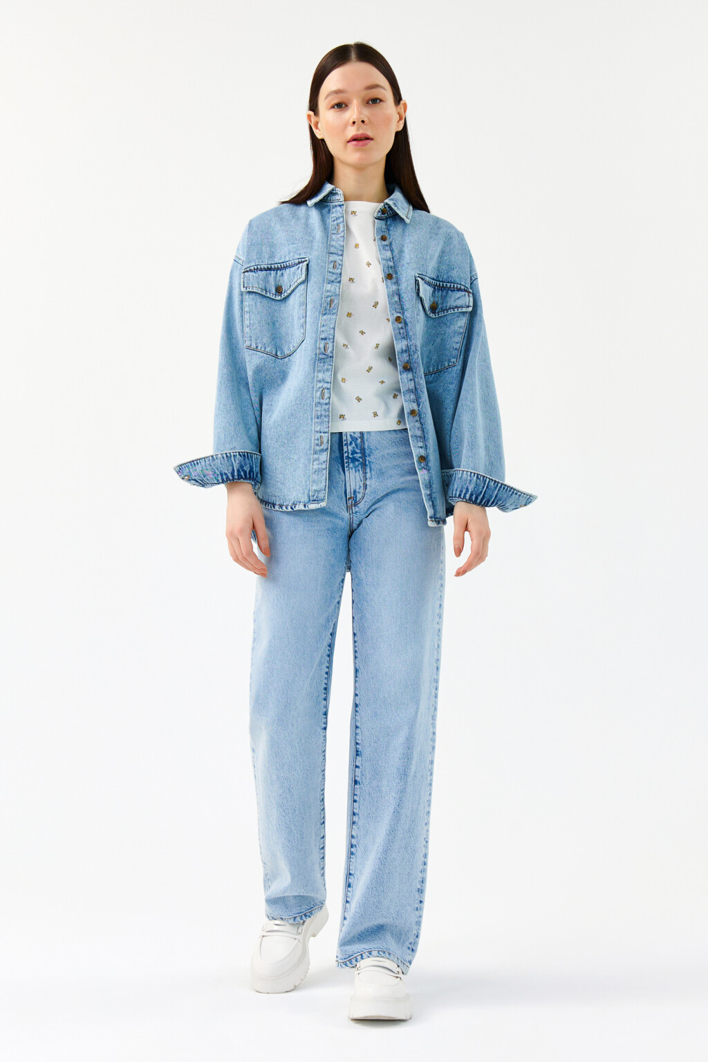 Футболка хлопковая с принтом - цвет белый - 4