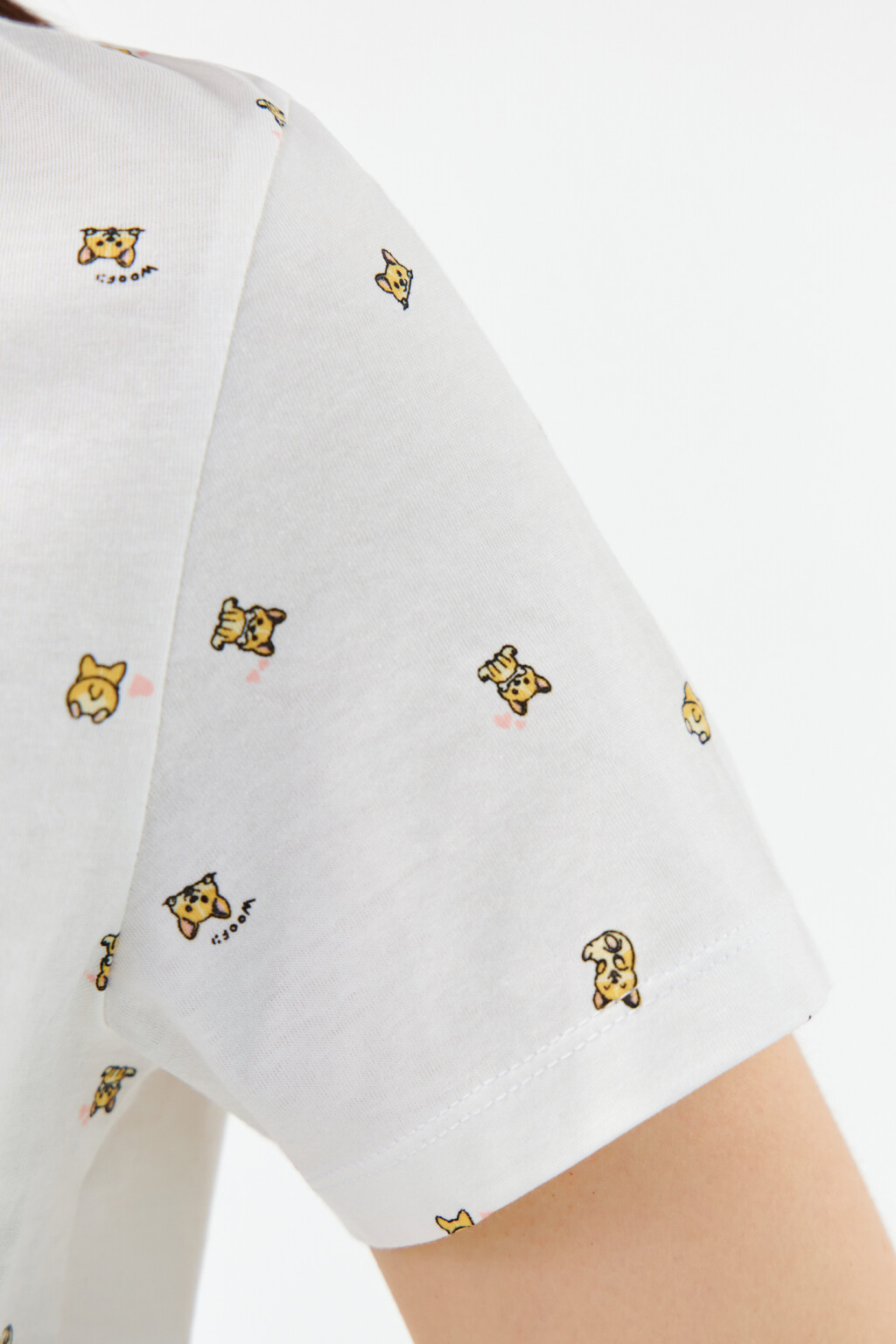 Футболка хлопковая с принтом - цвет белый - 6