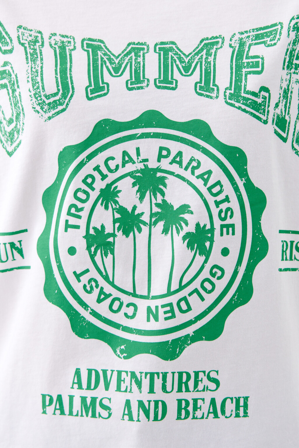 Футболка oversize с принтом summer - цвет зеленый - 5