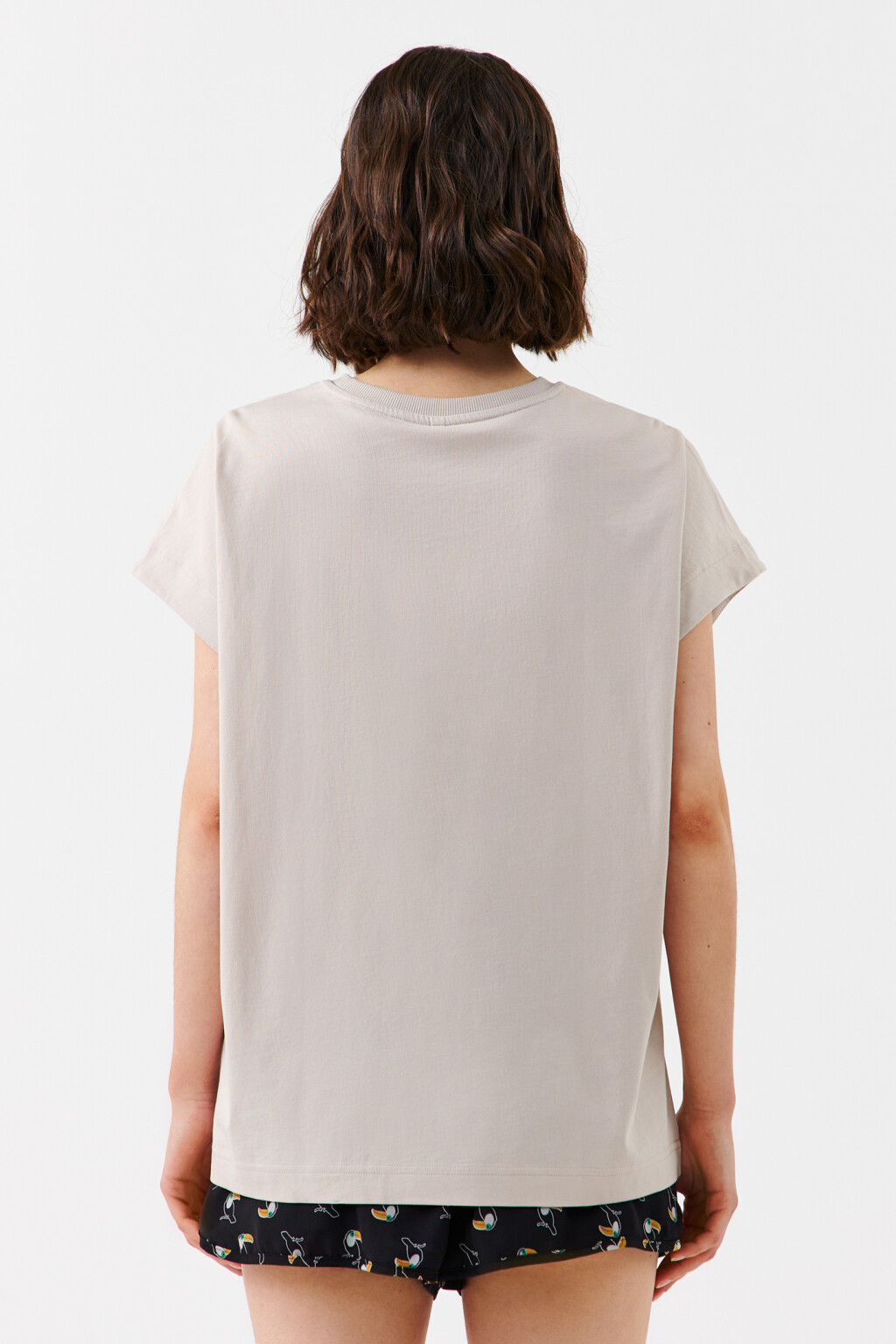 Футболка oversize с принтом summer - цвет бежевый - 3