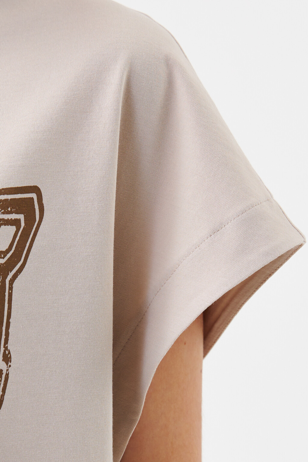 Футболка oversize с принтом summer - цвет бежевый - 6