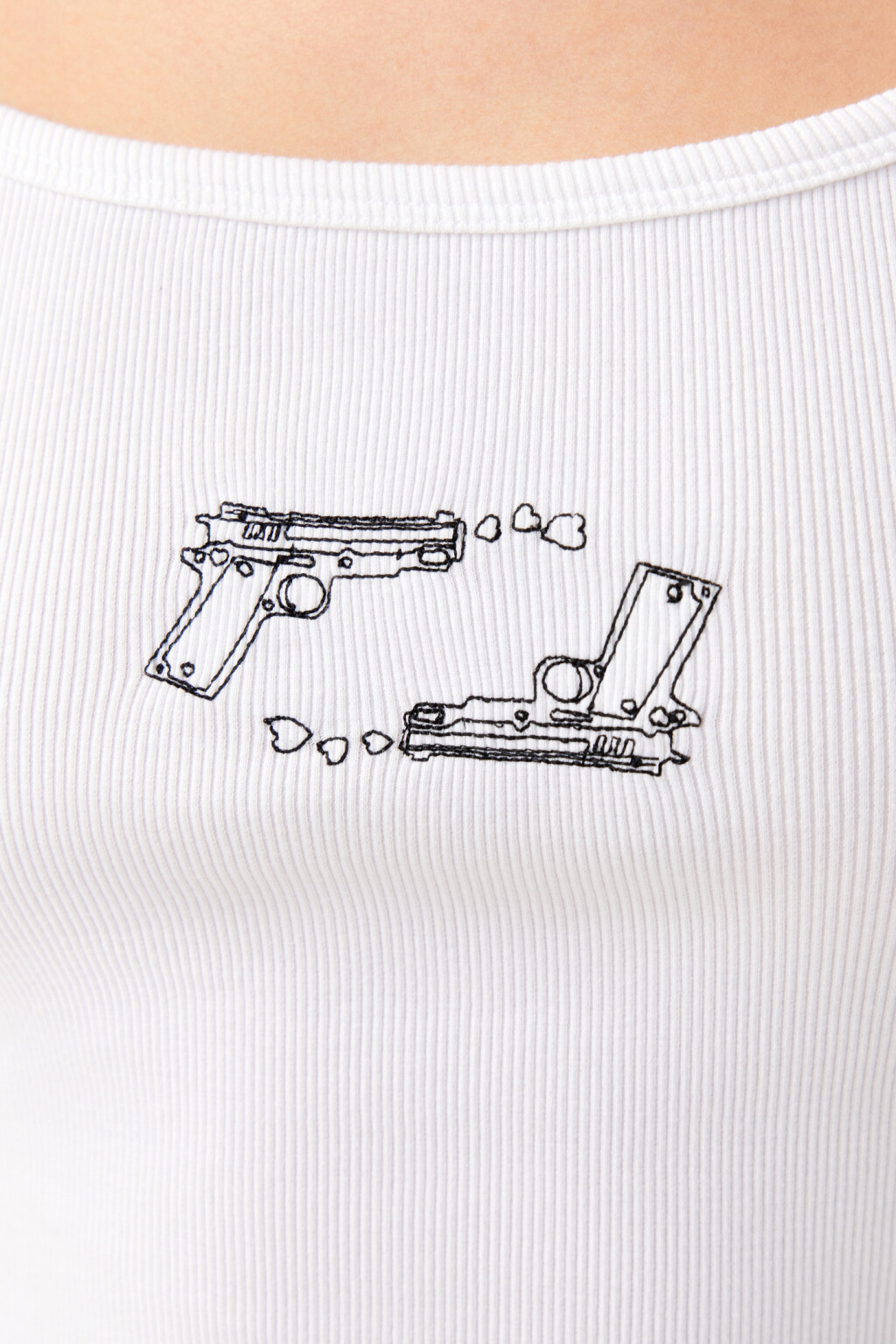 Кроп-топ облегающий на тонких бретелях - цвет белый - 5