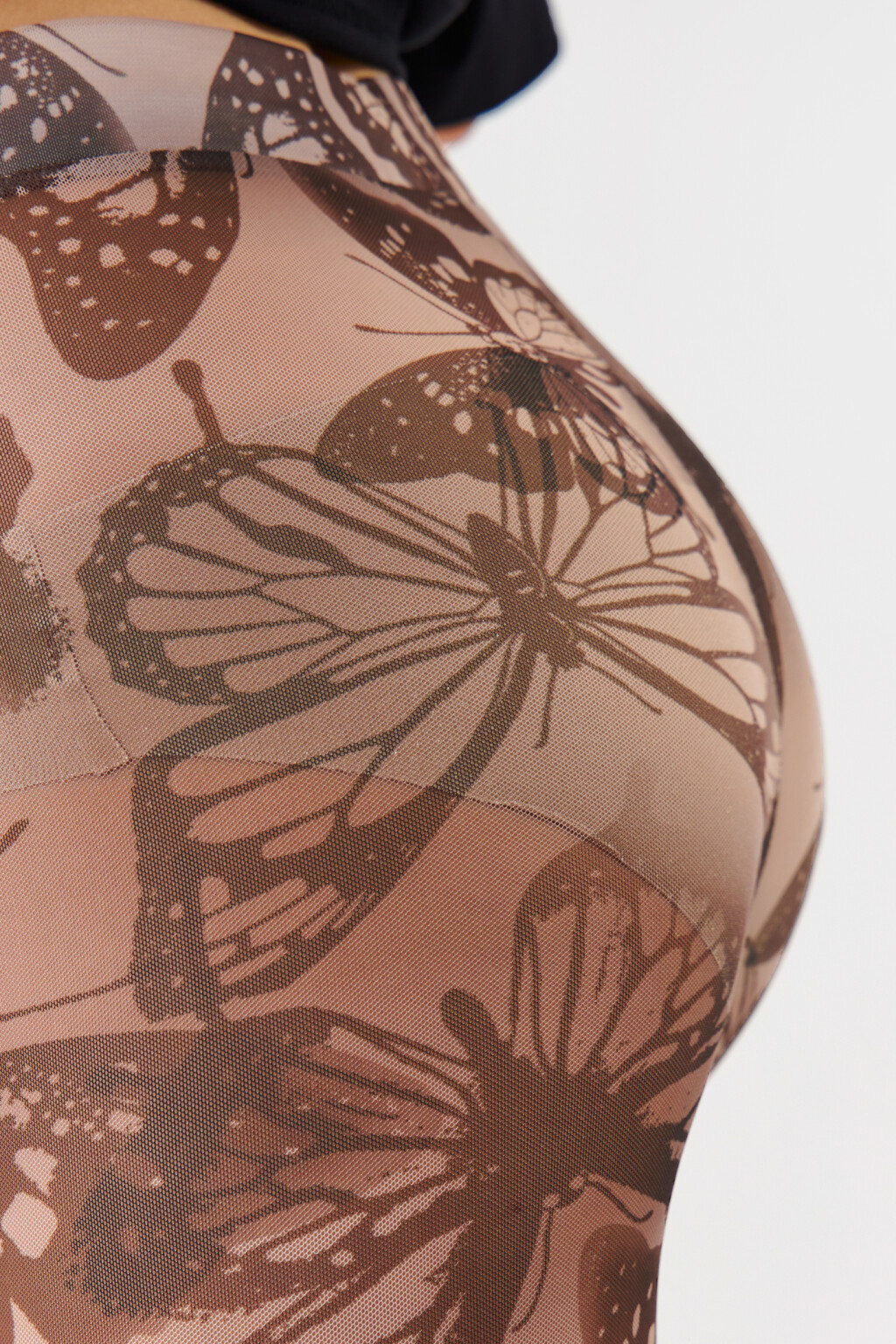 Леггинсы из сетчатой ткани с принтом - цвет бежевый - 6
