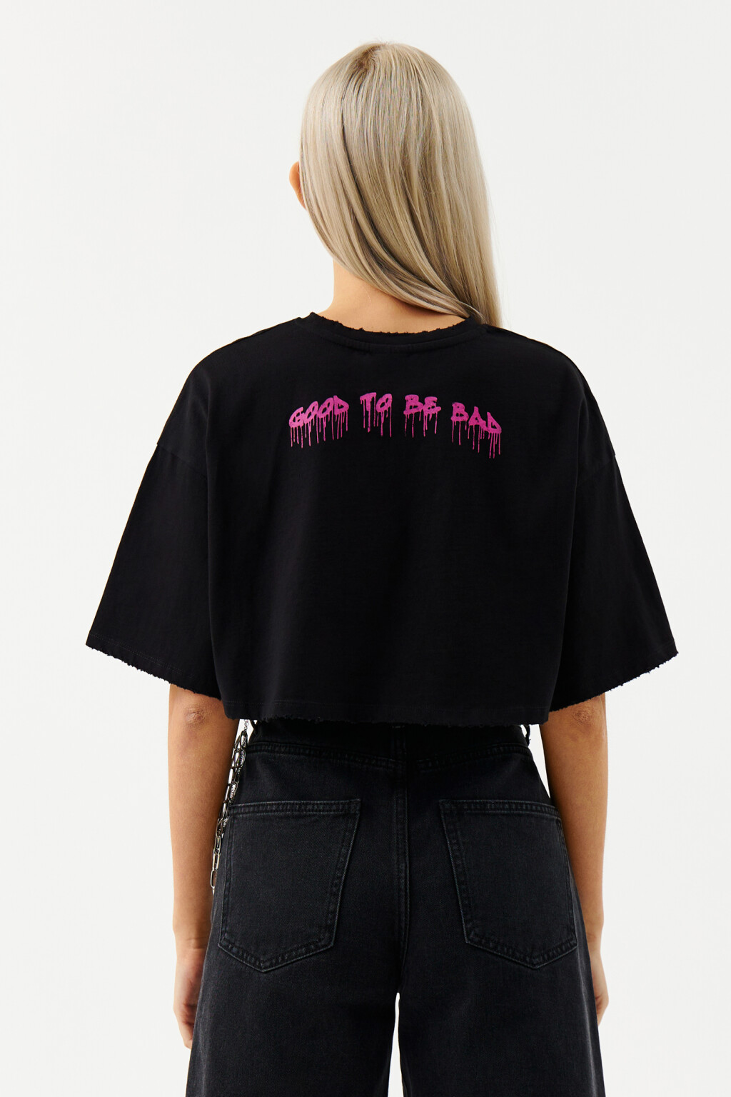 Футболка обрезанная с харли квинн - цвет черный - 2