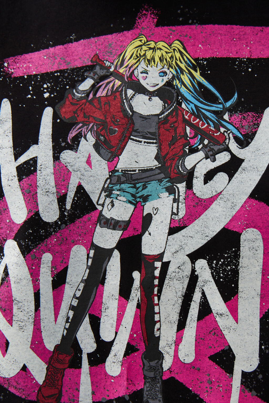 Футболка обрезанная с харли квинн - цвет черный - 5