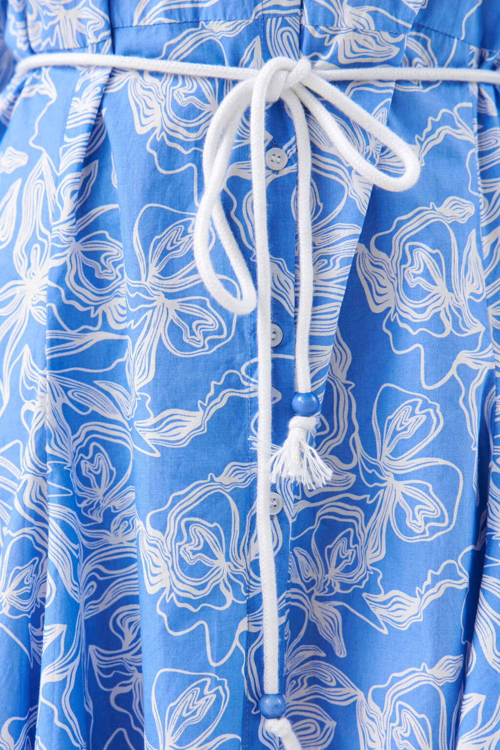 Платье-рубашка хлопковое с принтом - цвет голубой - 6