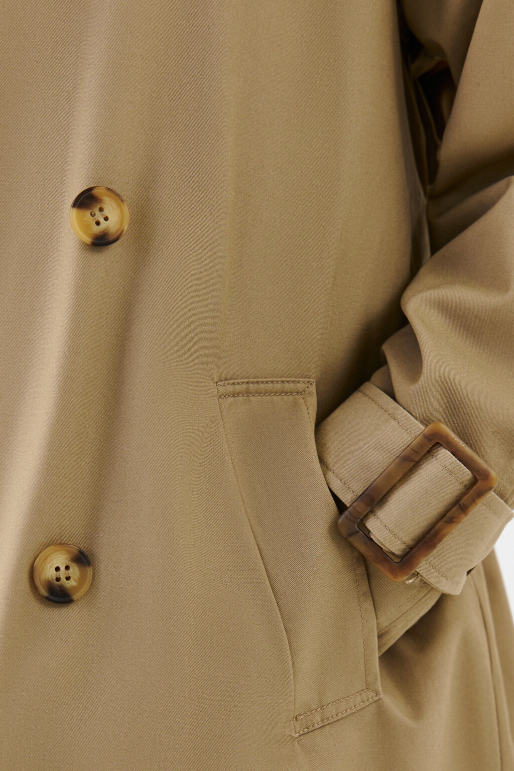 Тренч двубортный с пелериной - цвет зеленый - 6