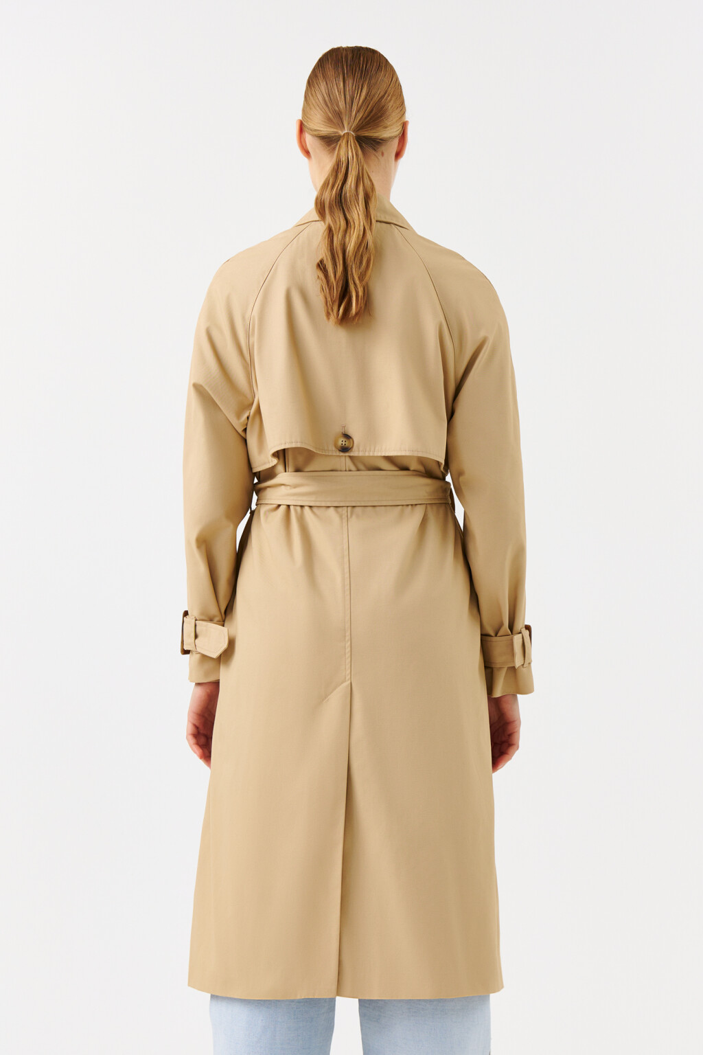 Тренч двубортный с пелериной - цвет бежевый - 2