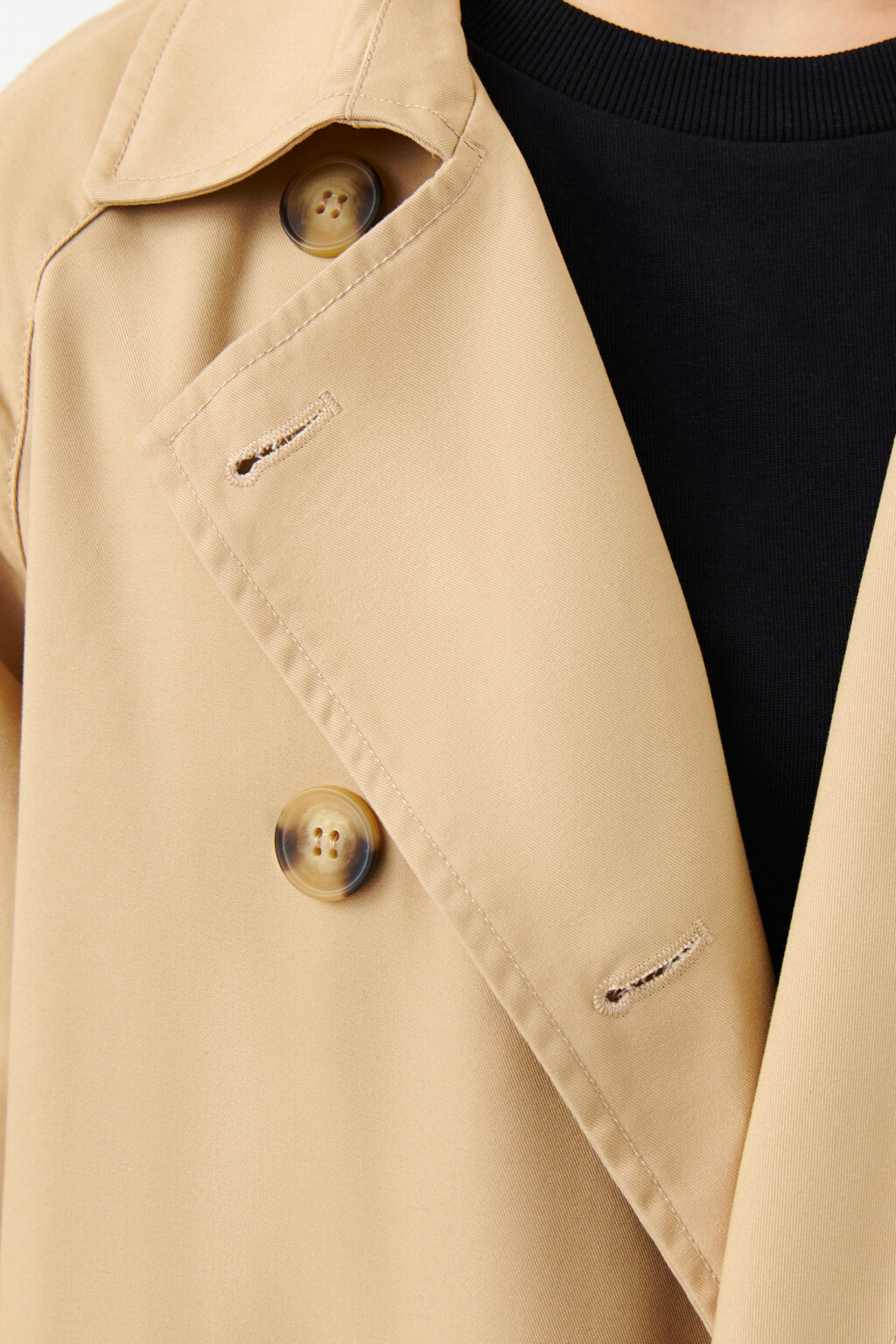 Тренч двубортный с пелериной - цвет бежевый - 5