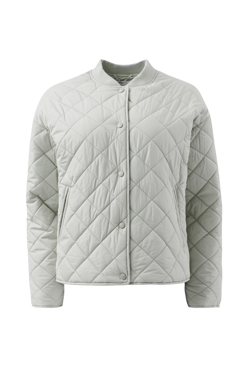 Куртка-бомбер стеганая укороченная - цвет зеленый - 8