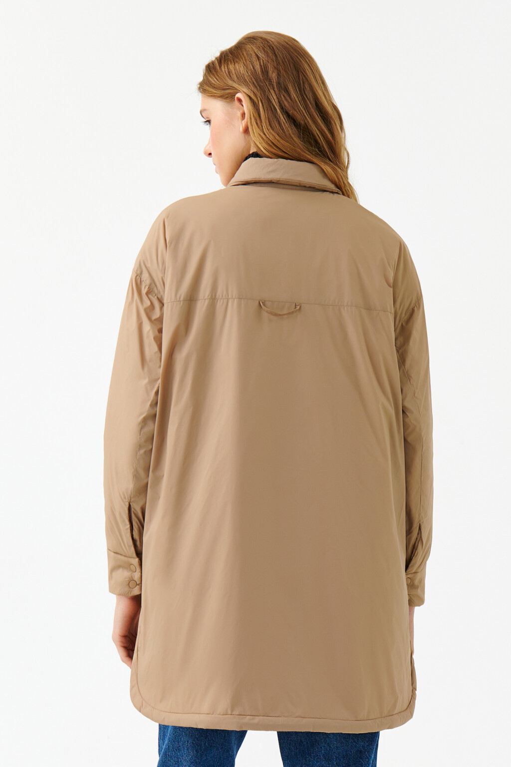 Куртка-рубашка стеганая утепленная - цвет бежевый - 2