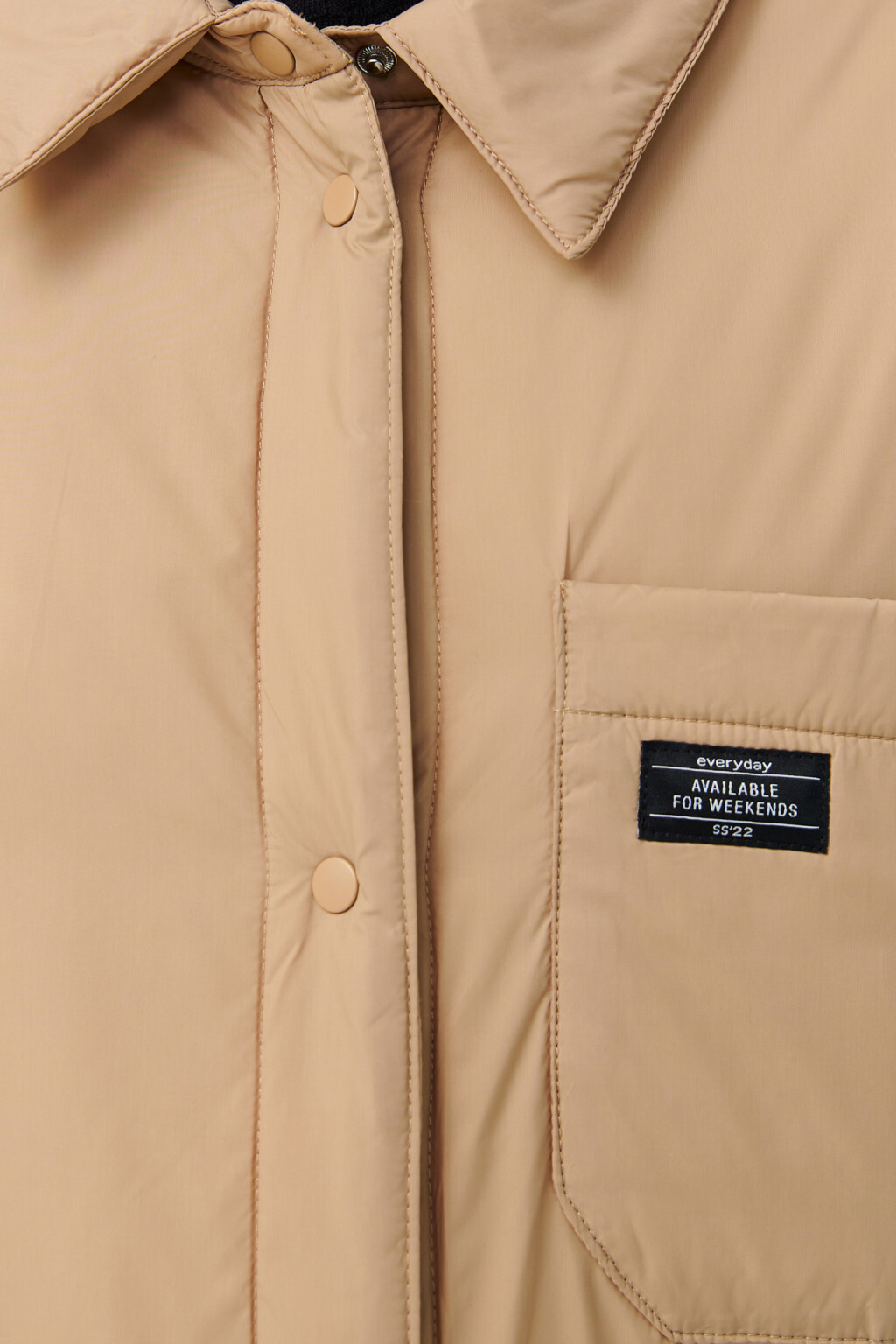 Куртка-рубашка стеганая утепленная - цвет бежевый - 5