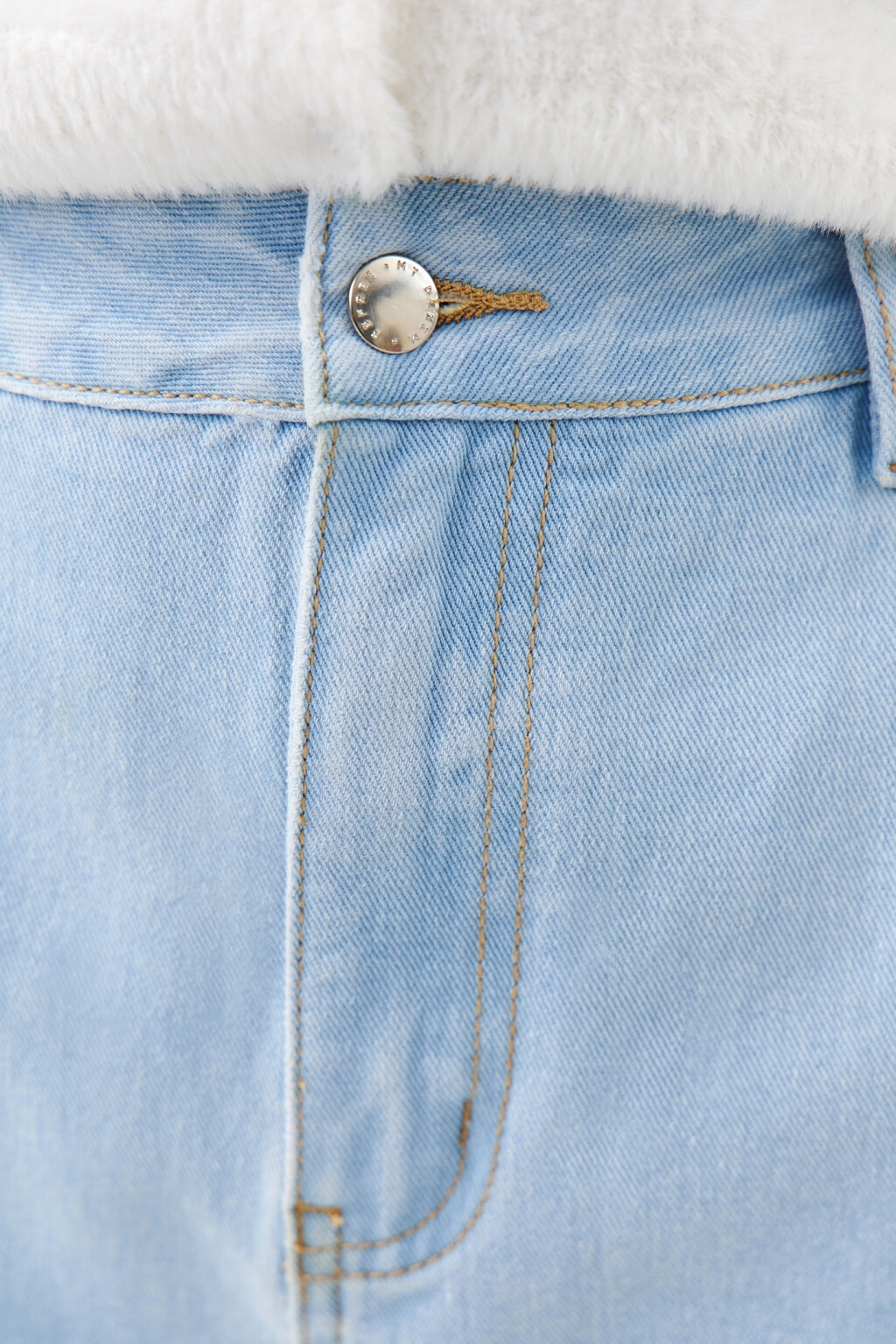 Джинсовые шорты с высокой посадкой - цвет голубой - 5