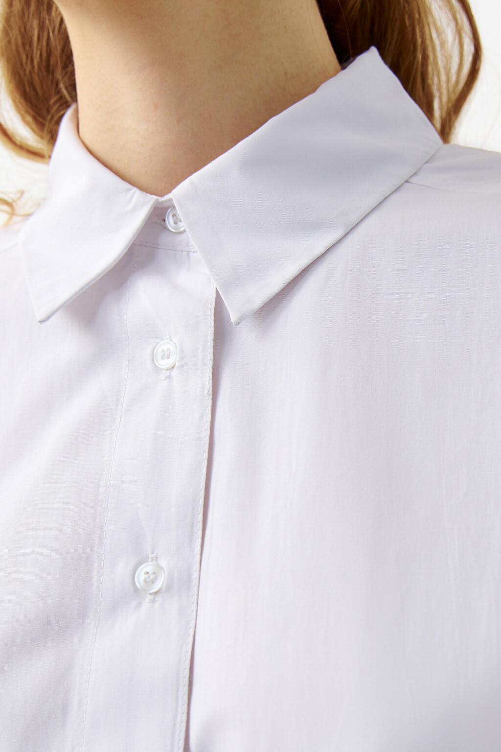 блузка-рубашка укороченная с вырезами по бокам - цвет белый - 5