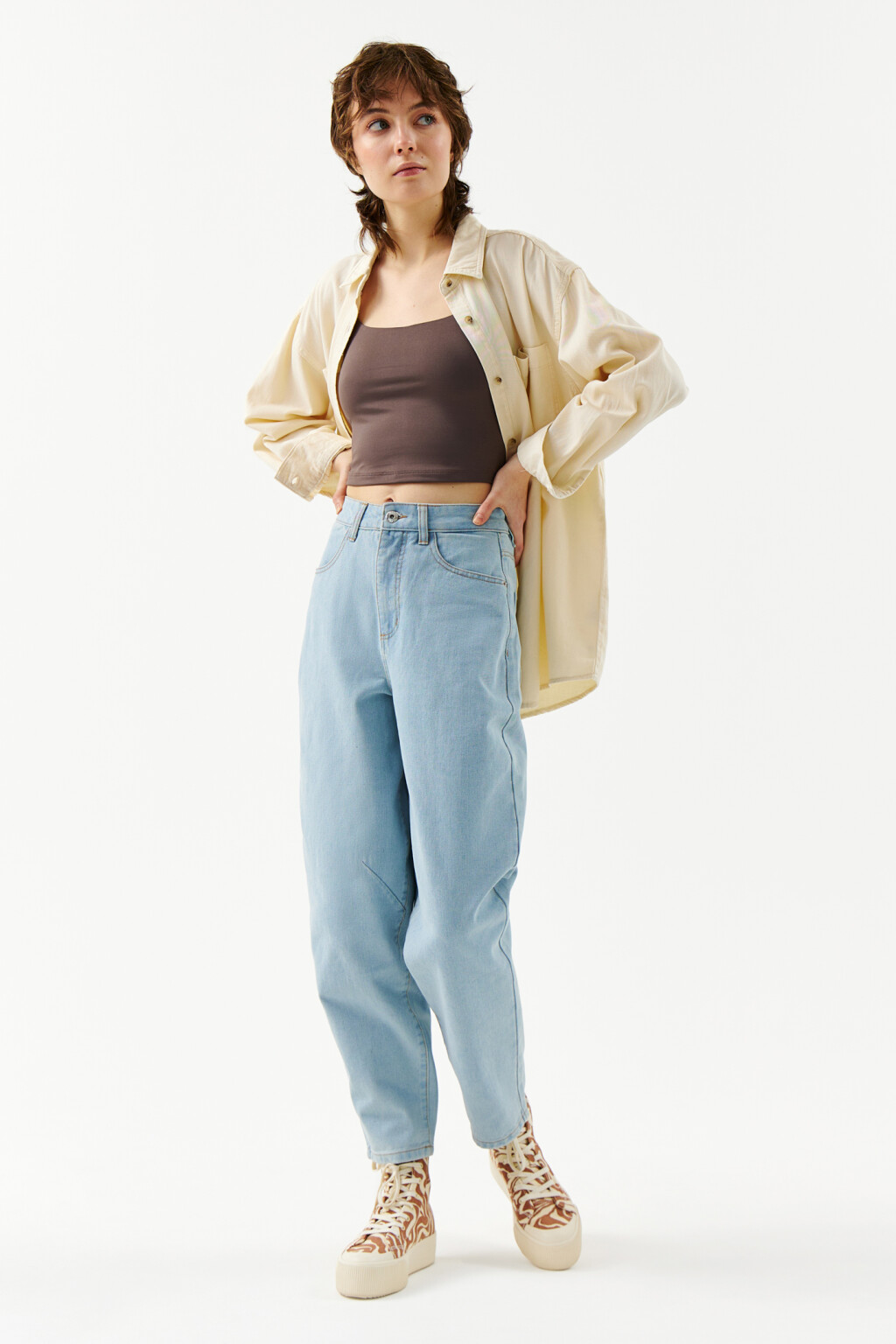 Топ-майка на тонких бретелях - цвет коричневый - 4