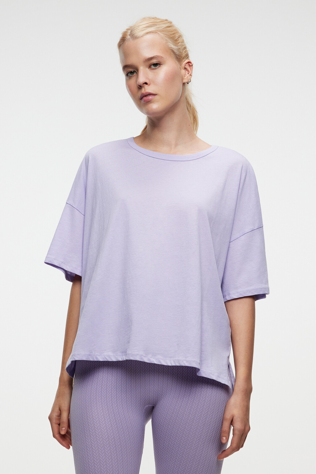 Футболка базовая oversize - цвет сиреневый - 1