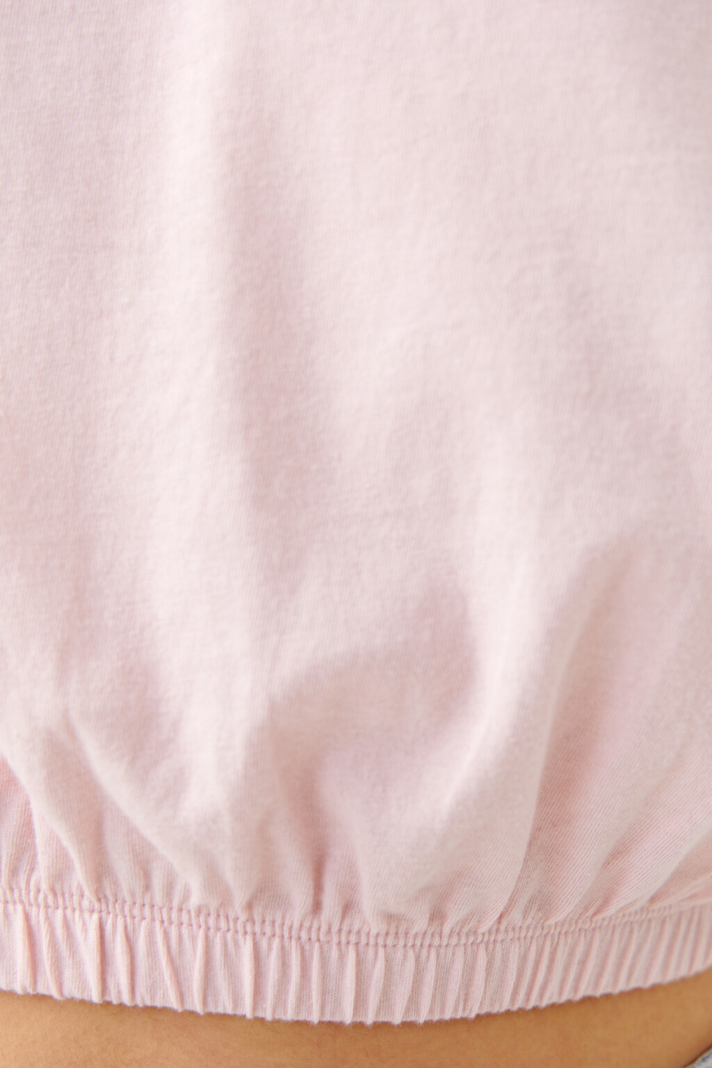 Майка хлопковая укороченная с резинкой на талии - цвет розовый - 5
