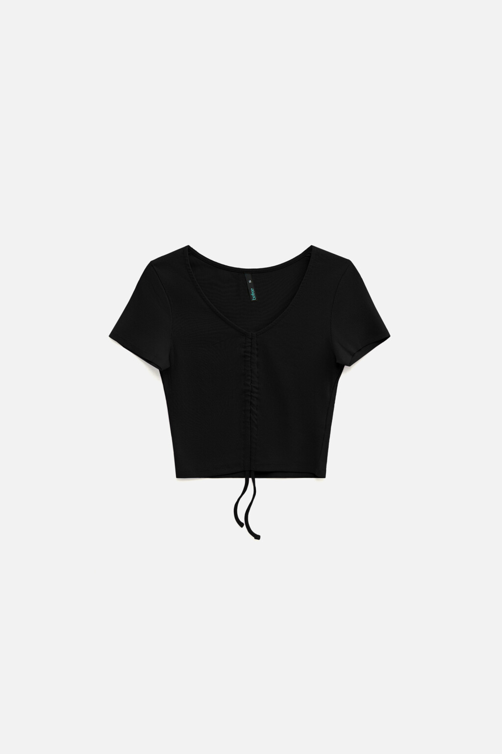 Топ-футболка хлопковый с завязками - цвет черный - 8