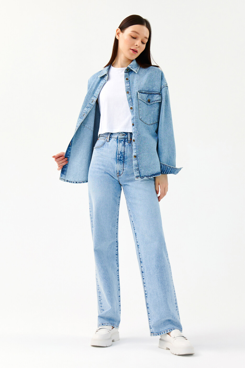 Топ-футболка укороченный хлопковый с рукавами реглан - цвет белый - 4