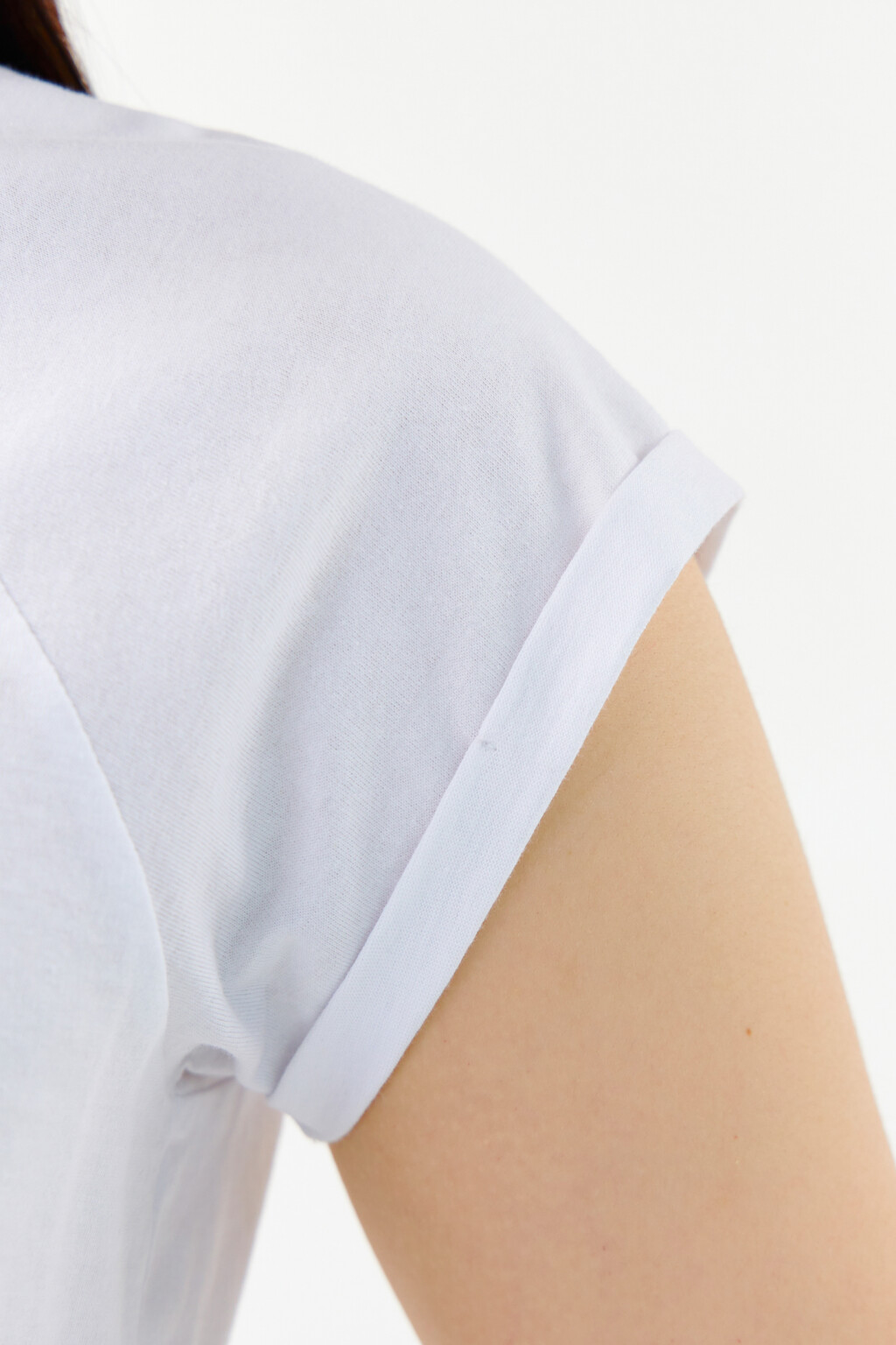 Топ-футболка укороченный хлопковый с рукавами реглан - цвет белый - 6