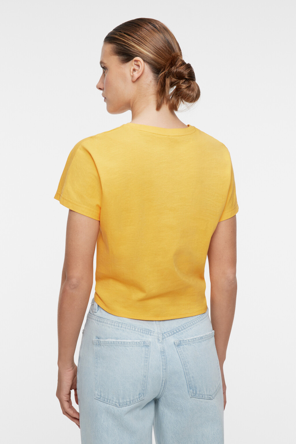 Топ-футболка укороченный с завязками на талии - цвет оранжевый - 4