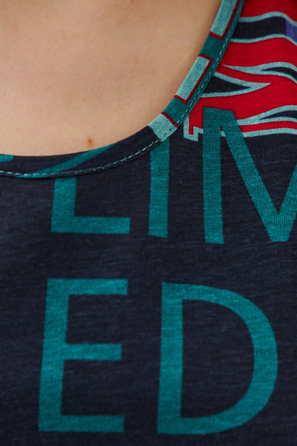 Майка oversize с принтом - цвет зеленый - 5