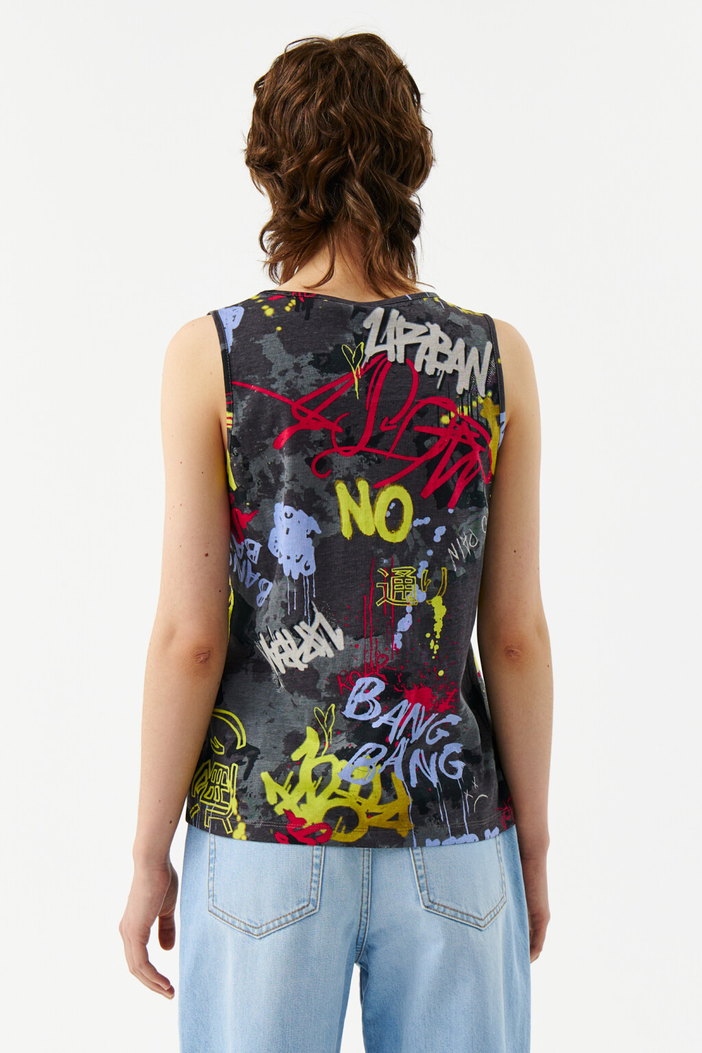 Майка oversize с принтом - цвет мультиколор - 2