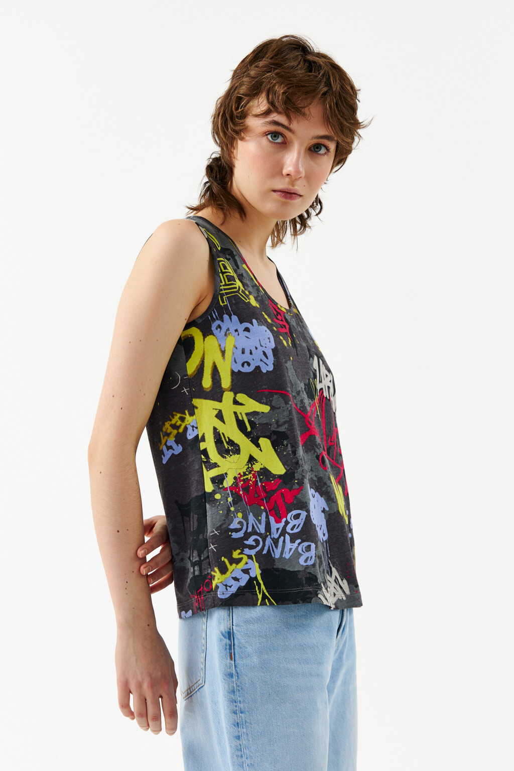 Майка oversize с принтом - цвет мультиколор - 3