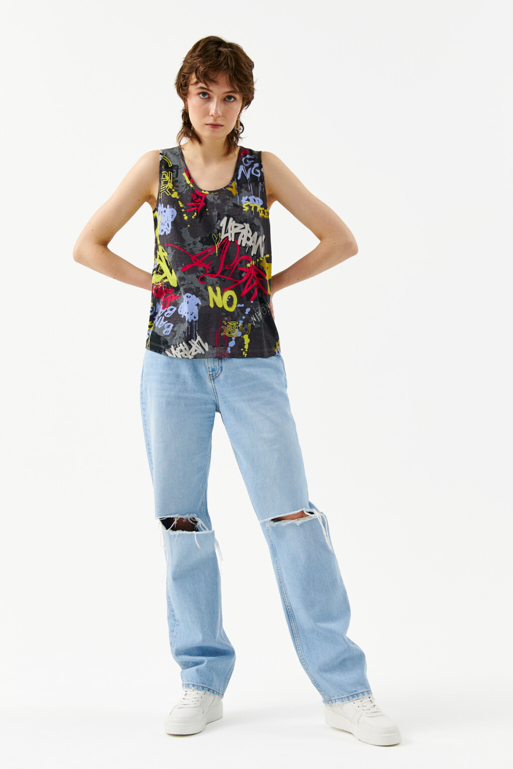 Майка oversize с принтом - цвет мультиколор - 4