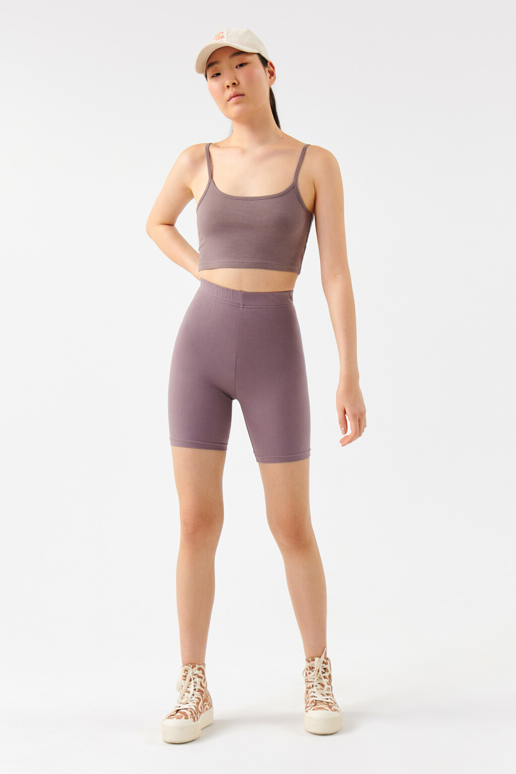 Кроп-топ хлопковый базовый - цвет коричневый - 4