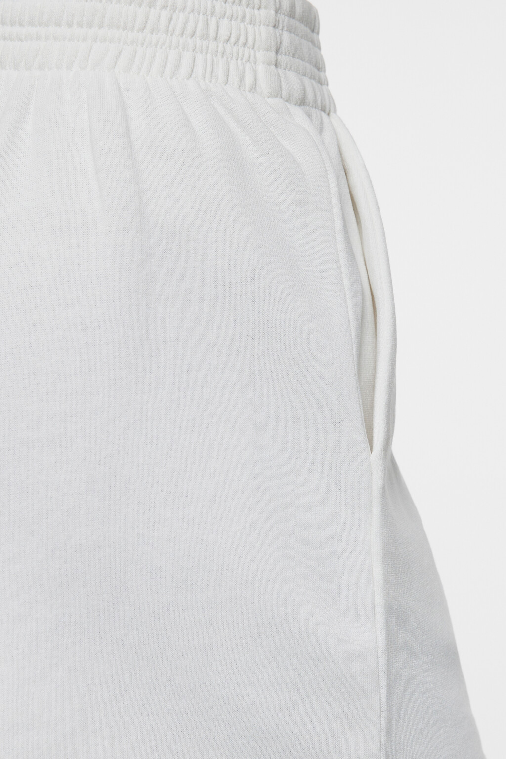 Шорты А-силуэта мини трикотажные с поясом-резинкой - цвет бежевый - 5