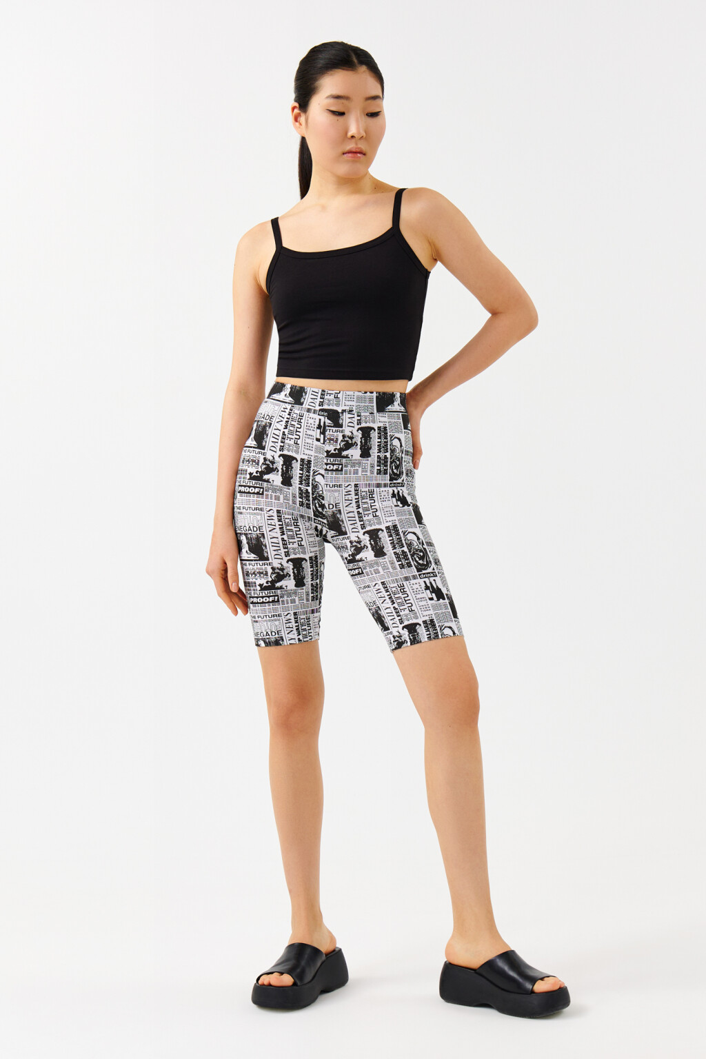 Шорты-велосипедки со сплошным принтом - цвет мультиколор - 4