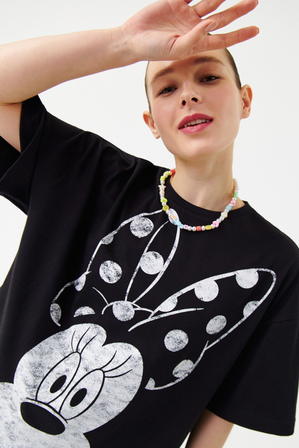 Футболка oversize с принтом микки маус - цвет черный - 7