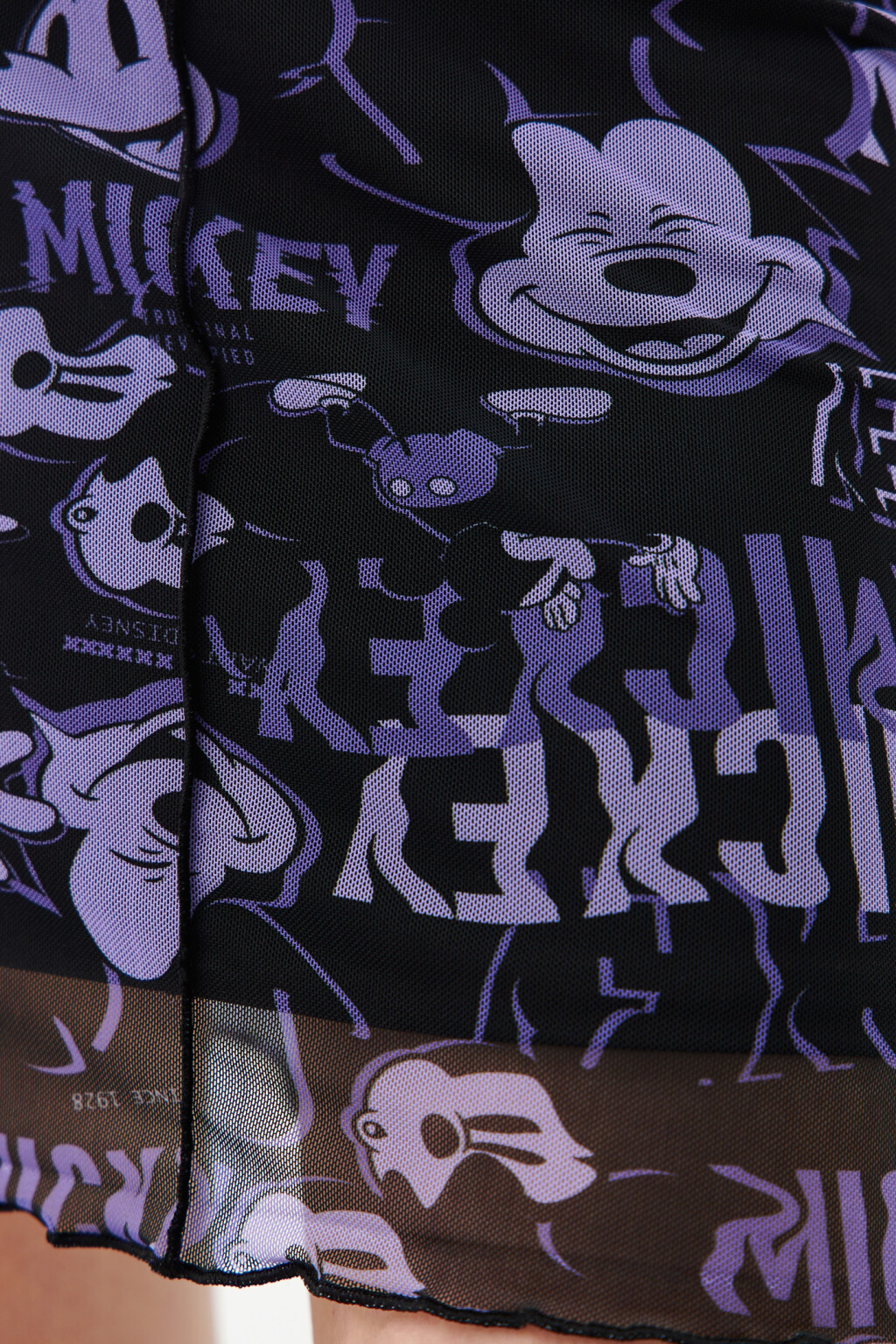 Платье мини с принтом микки маус - цвет сиреневый - 6