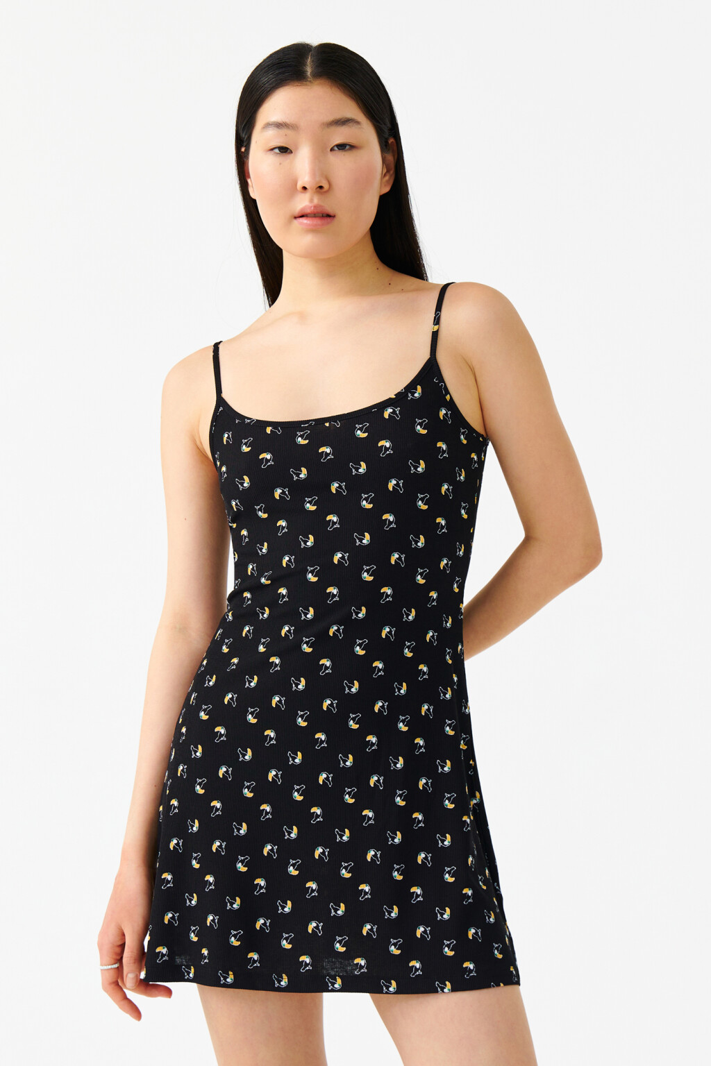 Сарафан короткий на тонких бретелях - цвет мультиколор - 1