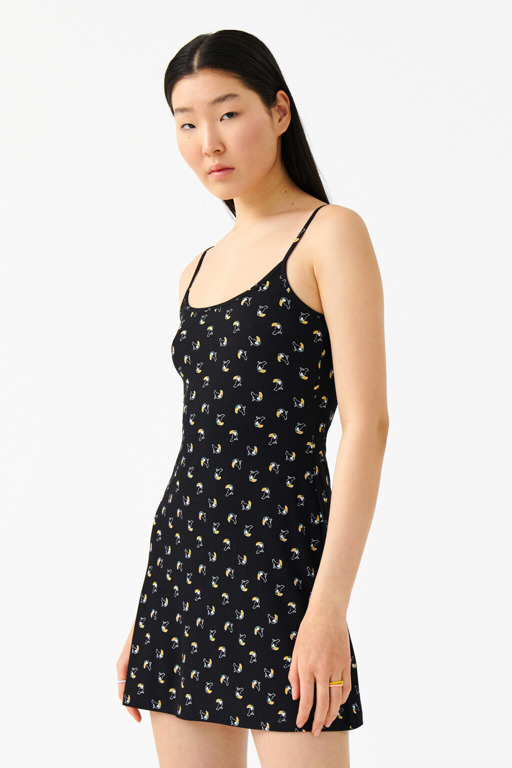 Сарафан короткий на тонких бретелях - цвет мультиколор - 3