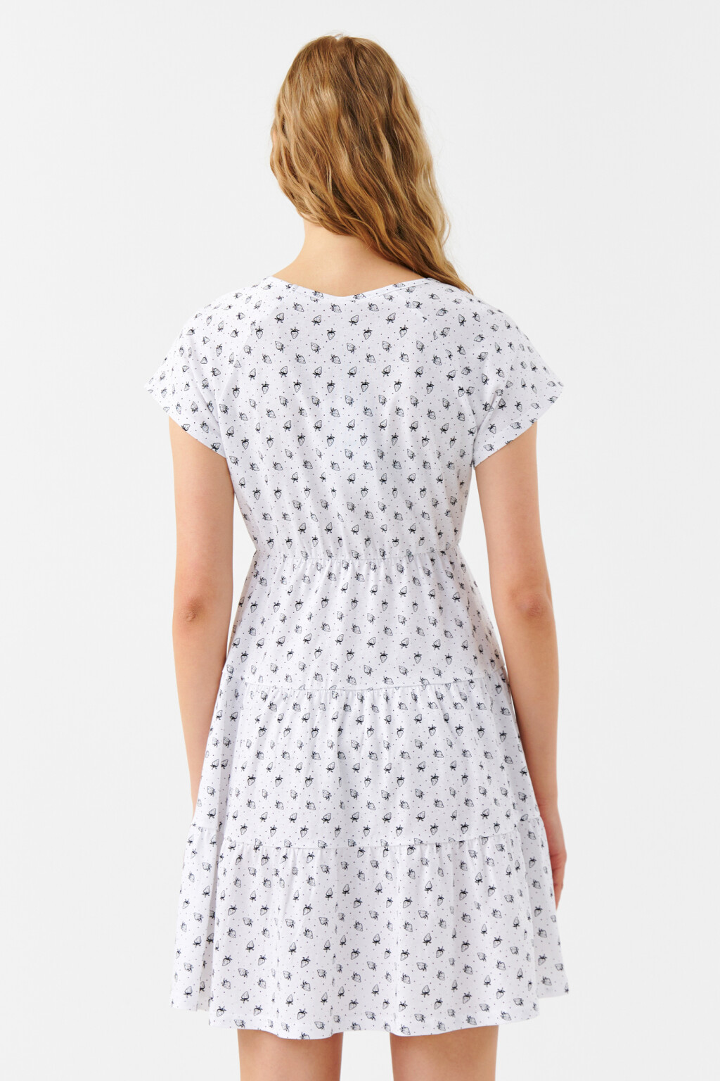 Платье бэбидолл с короткими рукавами - цвет белый - 2