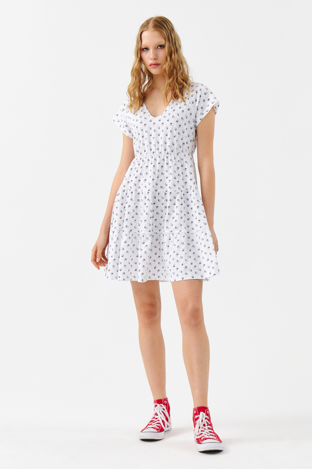 Платье бэбидолл с короткими рукавами - цвет белый - 4