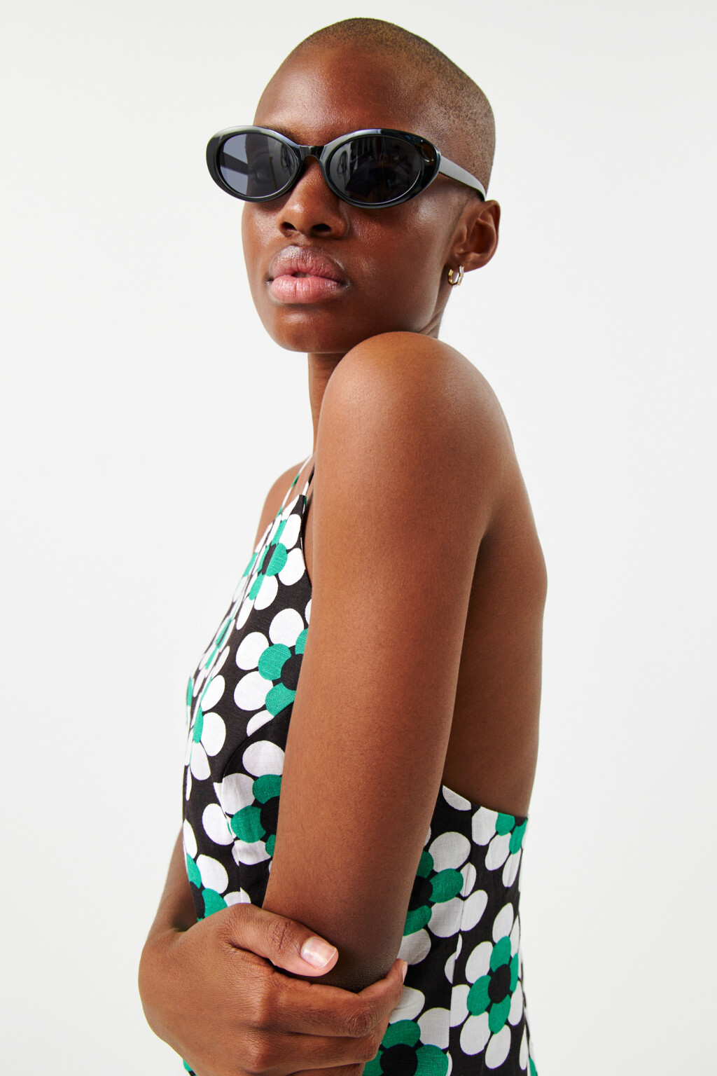 Платье-сарафан с открытой спинкой - цвет зеленый - 7