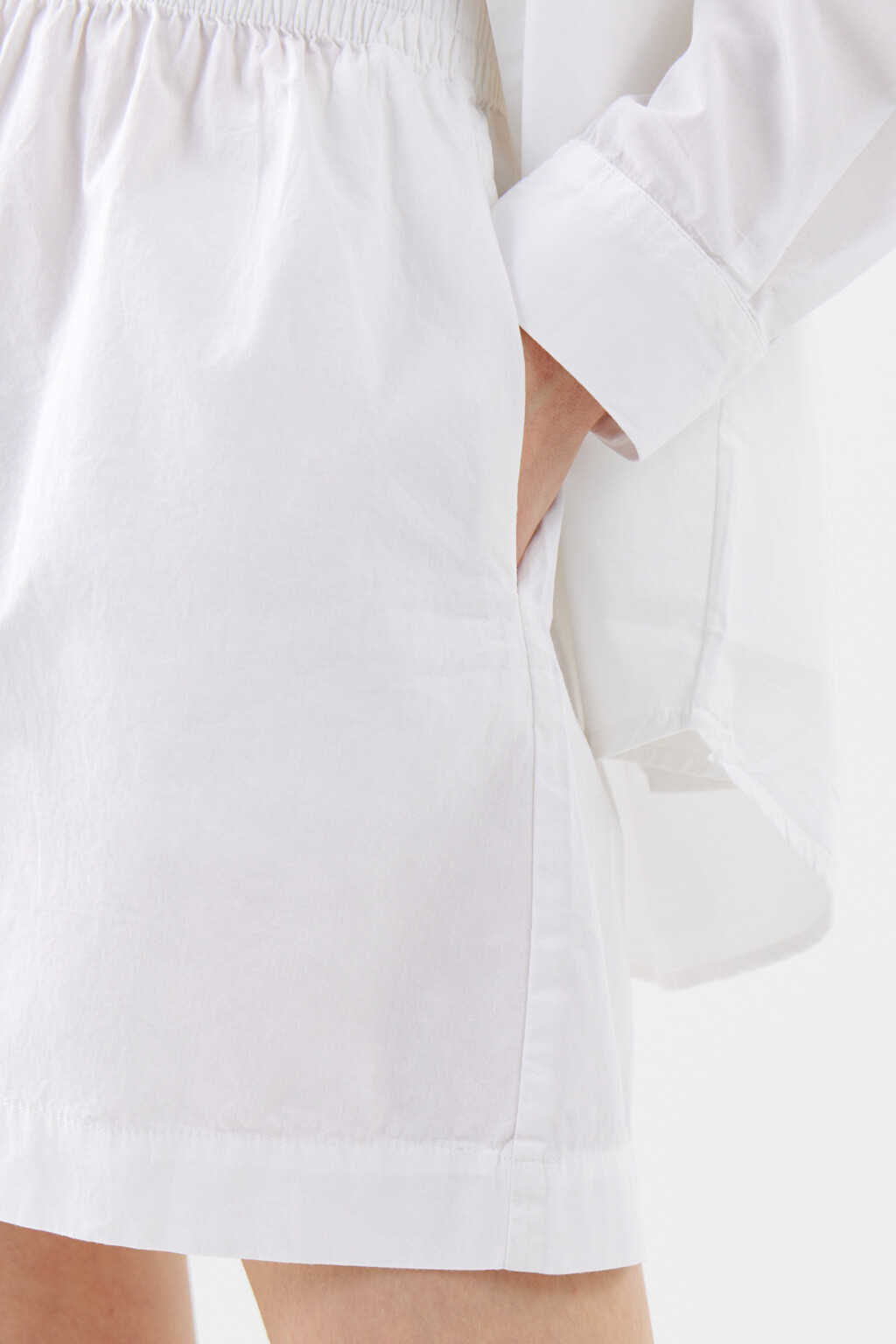 Шорты хлопковые А-силуэта - цвет белый - 7