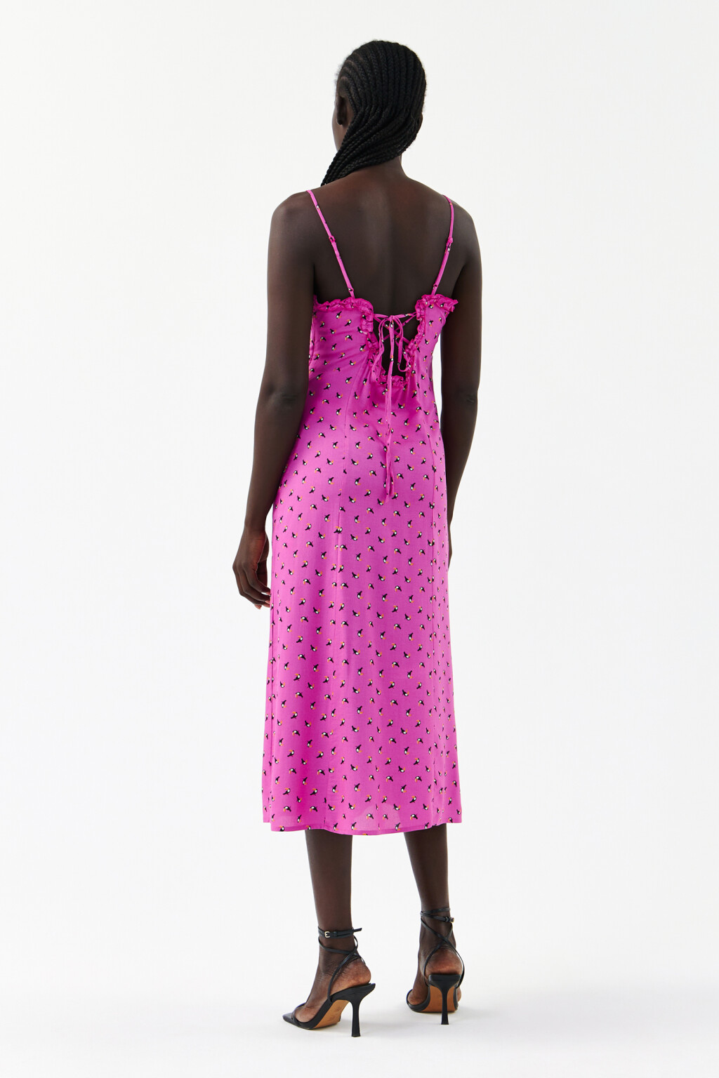 Сарафан миди с длинным боковым разрезом - цвет розовый - 2