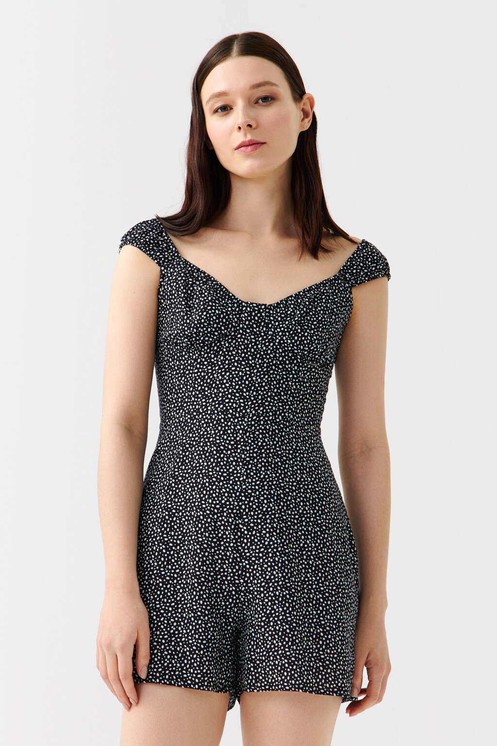 Полукомбинезон на широких бретелях - цвет мультиколор - 1